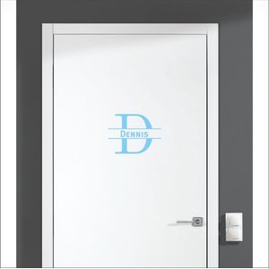 Deursticker Met Naam -  Dennis - Licht Blauw