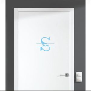 Deursticker Met Naam -  Saar - Licht Blauw
