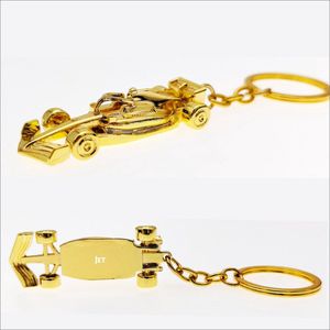 F1 Auto Sleutelhanger - Met Naam - Jet - Model 2024 - Goud