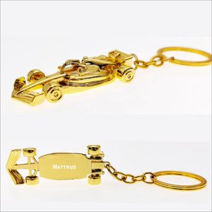 F1 Auto Sleutelhanger - Met Naam - Matthijs - Model 2024 - Goud