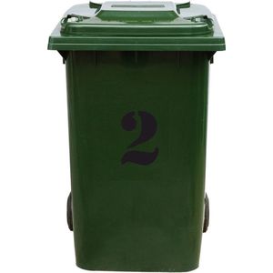 Kliko Sticker / Vuilnisbak Sticker - Nummer 2 - 16,5 x 22,2 - Zwart