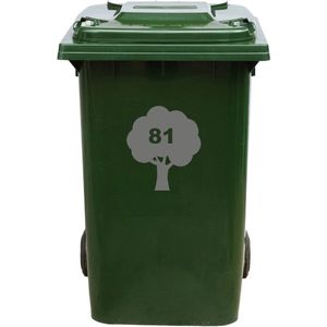 Kliko Sticker / Vuilnisbak Sticker - Boom - Nummer 81 - 16,5x18,5 - Antraciet