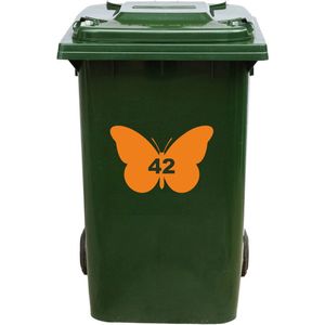 Kliko Sticker/Vuilnisbak Sticker - Vlinder - Nummer 42-14x21 - Oranje
