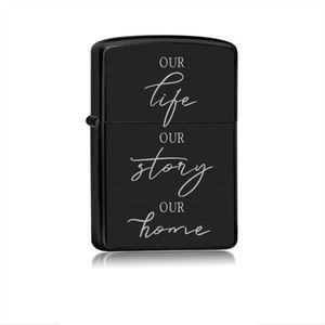 Aansteker Zwart - Our Life Our Story Our Home