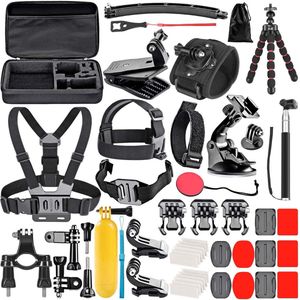 Neewer® - Upgraded 50-in-1 Action Camera Accessoire Kit - Geschikt voor GoPro Hero 10 9 8 Max 7 6 5 - Zwart GoPro 2018 Session Fusion Zilver Wit Insta360 DJI AKASO APEMAN Campark SJCAM Actiecamera enz