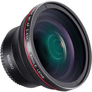 Neewer® - HD Groothoeklens met Macro Close Up Portie Lens Geschikt voor Canon EOS 700D 650D 600D 550D 500D 450D 400D 350D 100D - DSLR Camera's - 58mm 0.43X