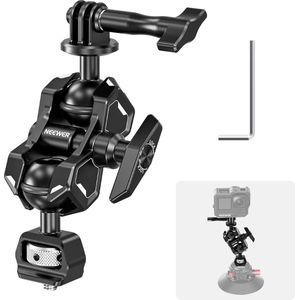 Neewer® - Magische Arm Bevestiging - Flexibel Scharnierarm Adapter voor Hero 12 11 10 Osmo Action 4 3 One X3 GO3 - Met 1/4"" Schroef voor Klembevestiging/Zuignap/Camerakooi - Compatibel met SmallRig, GoPro, DJI, Insta360