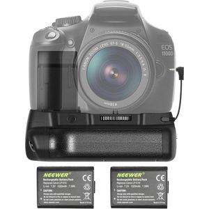 Neewer® - Verticale Batterijgrip met 2 stuks LP-E10 Batterijvervanging voor Canon EOS 1100D/1200D/1300D/Rebel T3/T5/T6 - Verbeterde Stroomvoorziening en Batterijduur - Ontworpen voor Specifieke Canon Camera Modellen