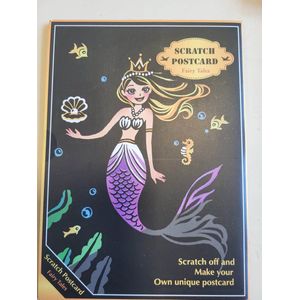 Kraskaarten ( 4 stuks ) scratch postcards - fairy tales
