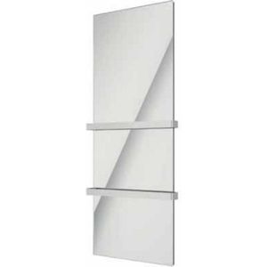 Luxe handdoekverwarmings infrarood spiegelpaneel wit met 1 open 55 cm RVS beugel 660W