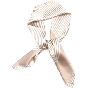 Neksjaal Constance gestreept motief roze pink wit halssjaal vierkante sjaal 70x70