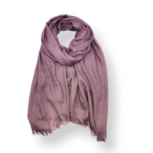 Lange dames sjaal Veerle effen motief licht mauve lichtpaars