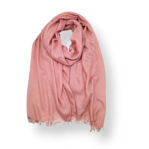 Lange dames sjaal Veerle effen motief roze