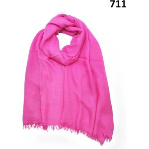 Bamboe lange dames sjaal Fien effen fuchsia vegan natuurlijk materiaal