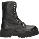 Steve Madden - Odilia - Veterboot - Zwart - Leer - Plateauzool
