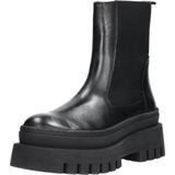 Steve Madden - Cassandra Bootie - Zwart - Leer - Dames Enkellaars Met Chunky Zool