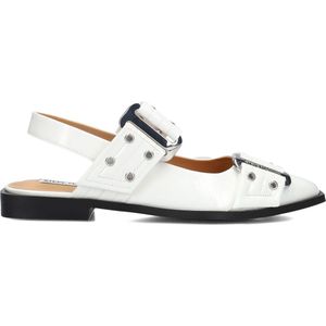 Steve Madden - Grand Ave - Slingback Schoenen - Wit - Gesp Sluiting - Brede Lage Hak