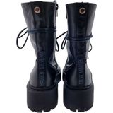 Steve Madden - Skywen - Dameslaarzen - Zwart - Echt Leer - 8 cm Hakhoogte