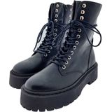 Steve Madden - Skywen - Dameslaarzen - Zwart - Echt Leer - 8 cm Hakhoogte