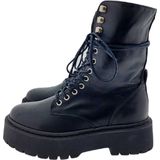 Steve Madden - Skywen - Dameslaarzen - Zwart - Echt Leer - 8 cm Hakhoogte