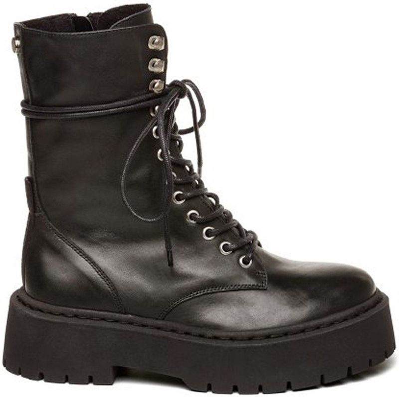 Steve Madden - Skywen - Dameslaarzen - Zwart - Echt Leer - 8 cm Hakhoogte