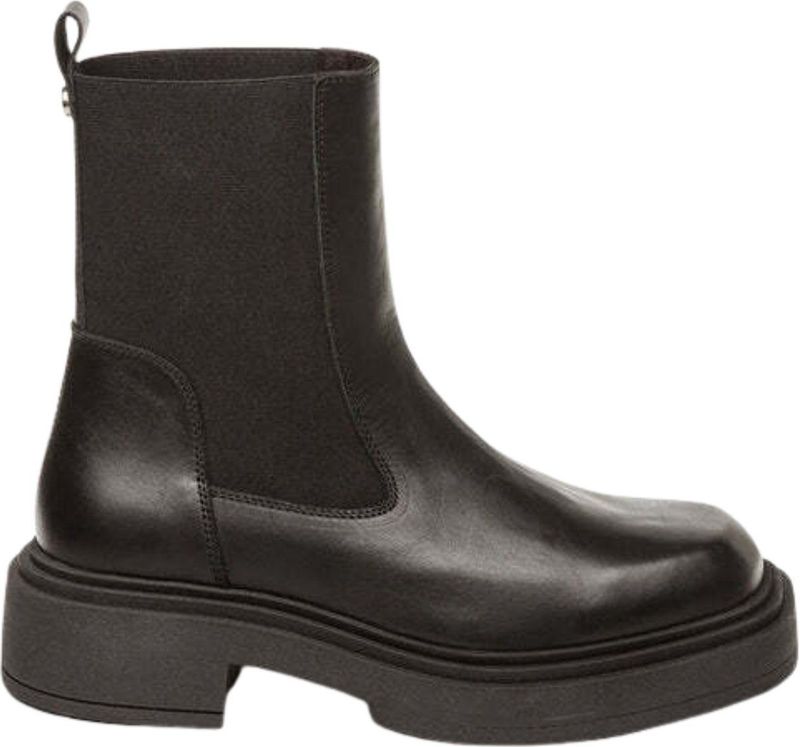 Steve Madden - Churro - Chelsea Boots - Zwart - Glad Leer - Middelhoge Hak