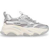 Steve Madden - Possession-E - Dames Sneaker - Zilver - Denim - Chunky Zool