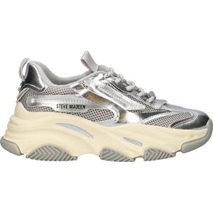 Steve Madden - Possession-E - Dames Sneaker - Zilver - Denim - Chunky Zool