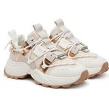 Steve Madden - Tazmania - Sneakers - Zilver/Goud/Cream - Leer/Textiel