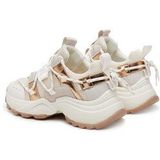 Steve Madden - Tazmania - Sneakers - Zilver/Goud/Cream - Leer/Textiel