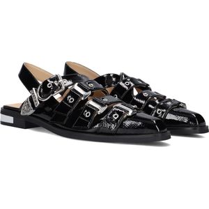 Steve Madden - Gari - Sandalen - Zwart - Synthetisch, Verstelbare Slingback Band, Open Teen, Platte Zool