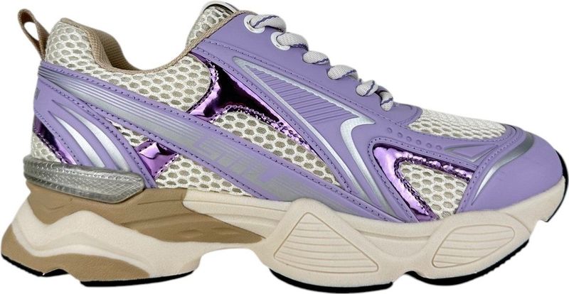 Steve Madden - Speedster - Sneakers - Wit/Lavendel - Textiel en Imitatieleer