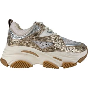 Steve Madden - Jprivy - Sneakers - Beige - Zilveren Strasstenen