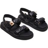 Mona-Q - Sandalen - Zwart - Kunstleer