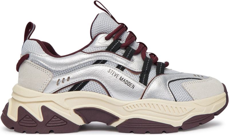 Steve Madden - Animates-E - Chunky Sneakers - Donkerrood/Grijs