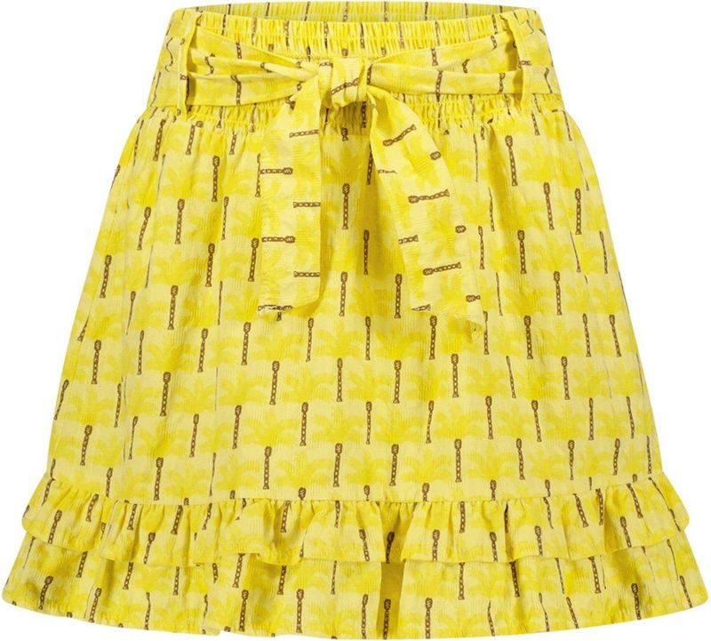 Like Flo Rok met All Over Print en Ruches Geel