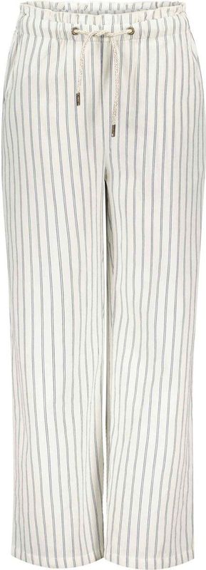 Like Flo - F302-5641 Broek - Off White - Katoen - IJsblauw Streepje