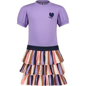 B.Nosy - Y302-5821 - Jurk - Multicolour - Katoen - Pofmouwen