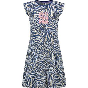 B.Nosy Jurk B.Outstanding met All Over Print Blauw/Zand