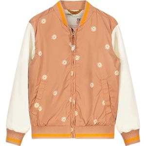 Moodstreet Gebloemde Baseball Jacket Lichtbruin/Offwhite