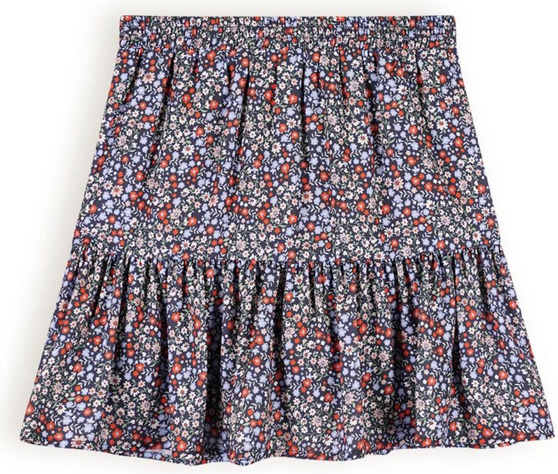 NoBell - Nadine - Meisjes Rok - Grijs Navy Blauw - Katoen