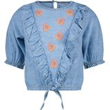 Like Flo meisjes blouse - Bleached denim