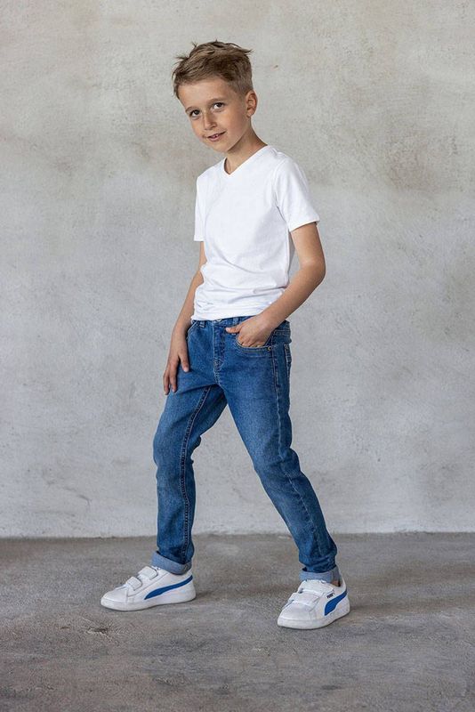 TYGO & vito - Slim Fit Jeans - Stretchdenim - Blauw - Verstelbare Tailleband