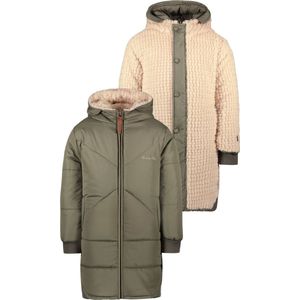Like Flo Meisjes reversibel winterjas met capuchon ariana army