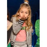 B.Nosy - Chloé - Jasje - Metallic Zilver - Roze Artwork - Ribafwerking