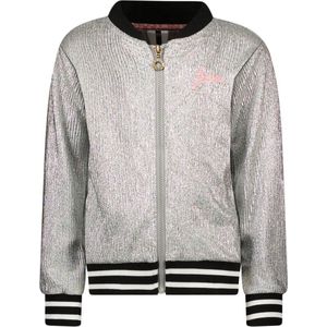 B.Nosy - Chloé - Jasje - Metallic Zilver - Roze Artwork - Ribafwerking