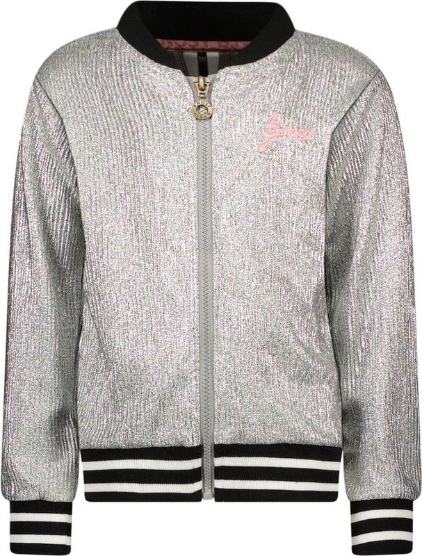 B.Nosy - Chloé - Jasje - Metallic Zilver - Roze Artwork - Ribafwerking