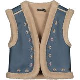 Like Flo - Dewi - Gilet - Blauw - Teddy - Embroidery