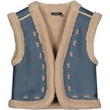 Like Flo - Dewi - Gilet - Blauw - Teddy - Embroidery