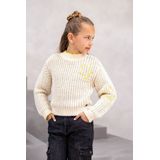 Like FLO Donya Knitted Sweater Truien & Vesten Meisjes - Sweater - Hoodie - Vest- Beige